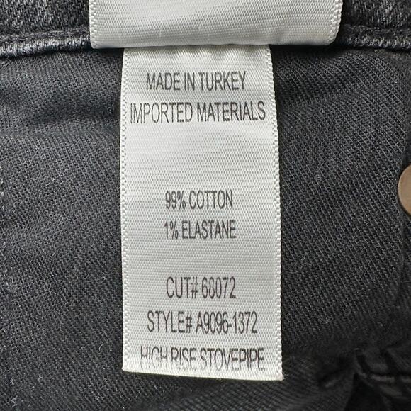 Agolde Jeans Womens 26 Black High Rise Stovepipe Stretch Pockets Raw Hem - Picture 8 of 12